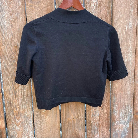 89th & MADISON Women’s Cropped Black Open Front Sweater 3/4 Sleeve Size Small - Picture 7 of 10